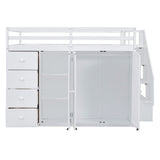 Loft Bed With Built In Wardrobes, Cabinets And Drawers