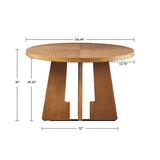 Modern Round Dining Table With Pecan Wood Veneer - Walnut