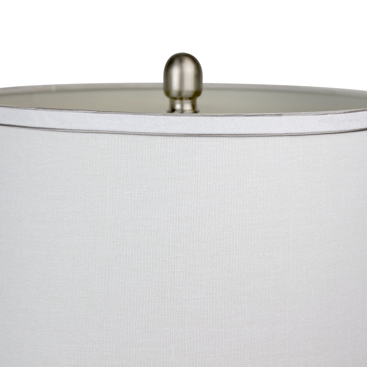 Cairo - Contemporary Table Lamp (Set of 2) - Nickel / White / Silver Trim