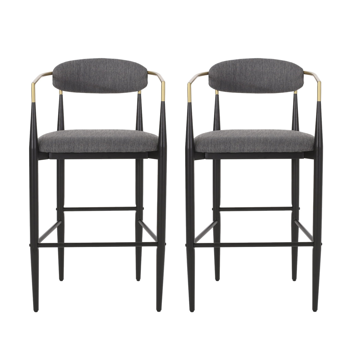 Upholstered Bar Stools With Backs For Kitchen Island (Set of 2)