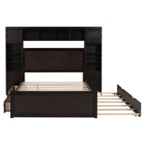 Bed With All In One Cabinet, Shelf And Sockets, Trundle
