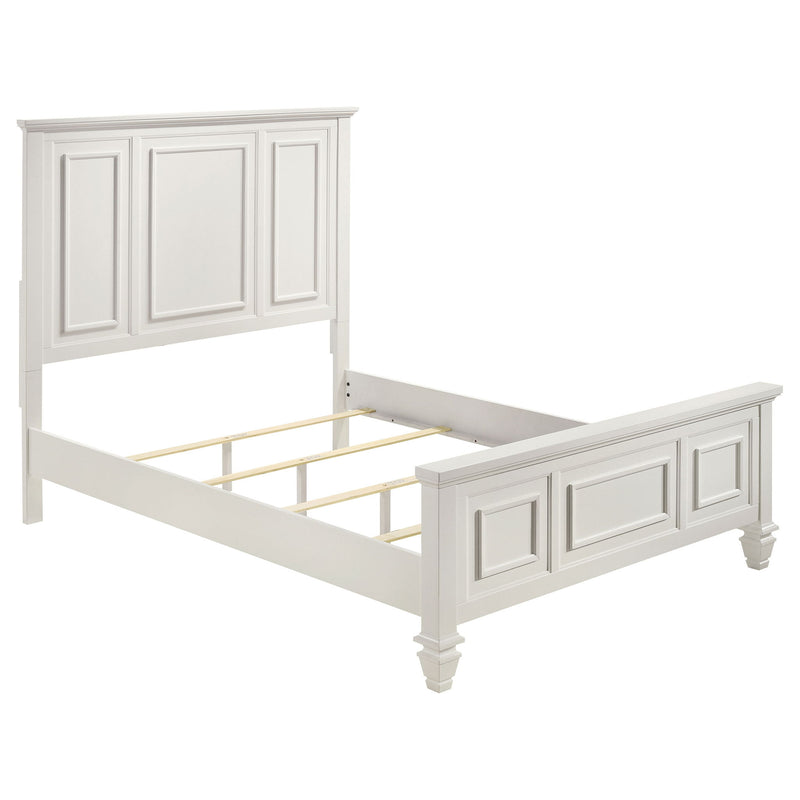Cortina - 4 Piece Queen Bedroom Set With Ornate Panels And Storage - Cream White