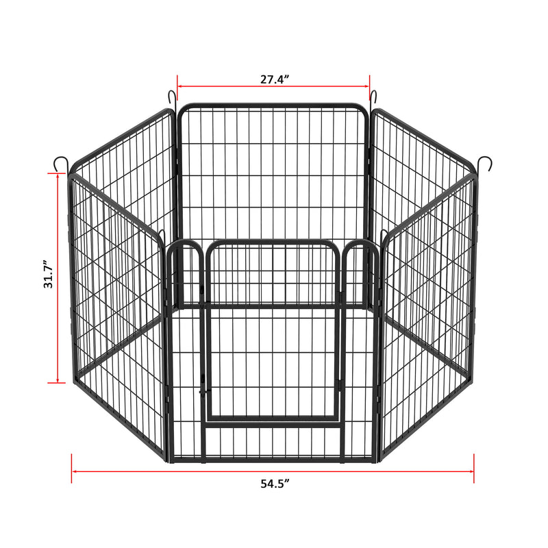 Heavy Duty Metal Playpen With Door, Dog Fence Pet Exercise Pen For Outdoor, Indoor