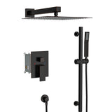 Wall Mounted Square Shower System With Adjustable Slide Bar, Rainfall Shower Head, 10 " - Oil-Rubbed Bronze