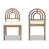 Leon - Arched Back & Upholstered Dining Chair (Set of 2) - Ivory White
