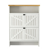 4 Layer Folding Shoe Cabinet With Metal Rounded Corners Convenient Shoe Storage - White