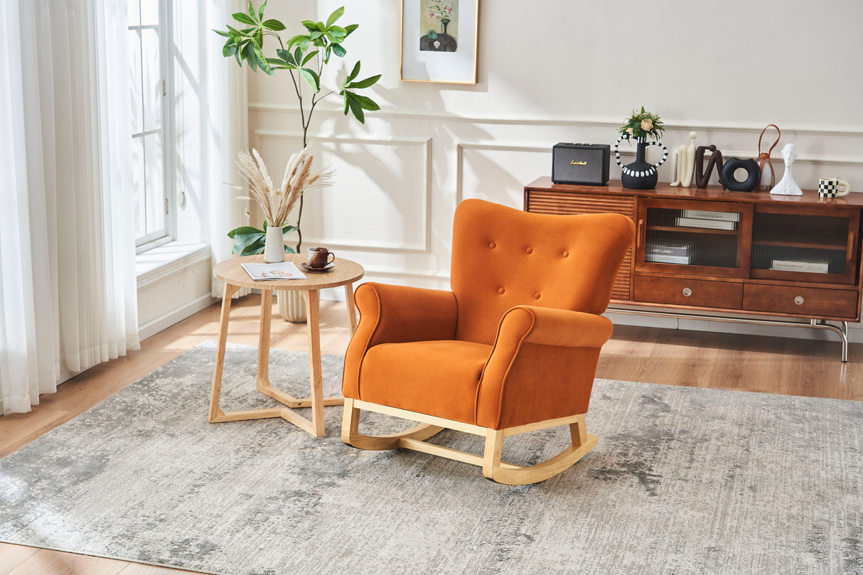 Modern Rocking Chair, Upholstered Accent Chair For Nursery, Small Contemporary Rocke