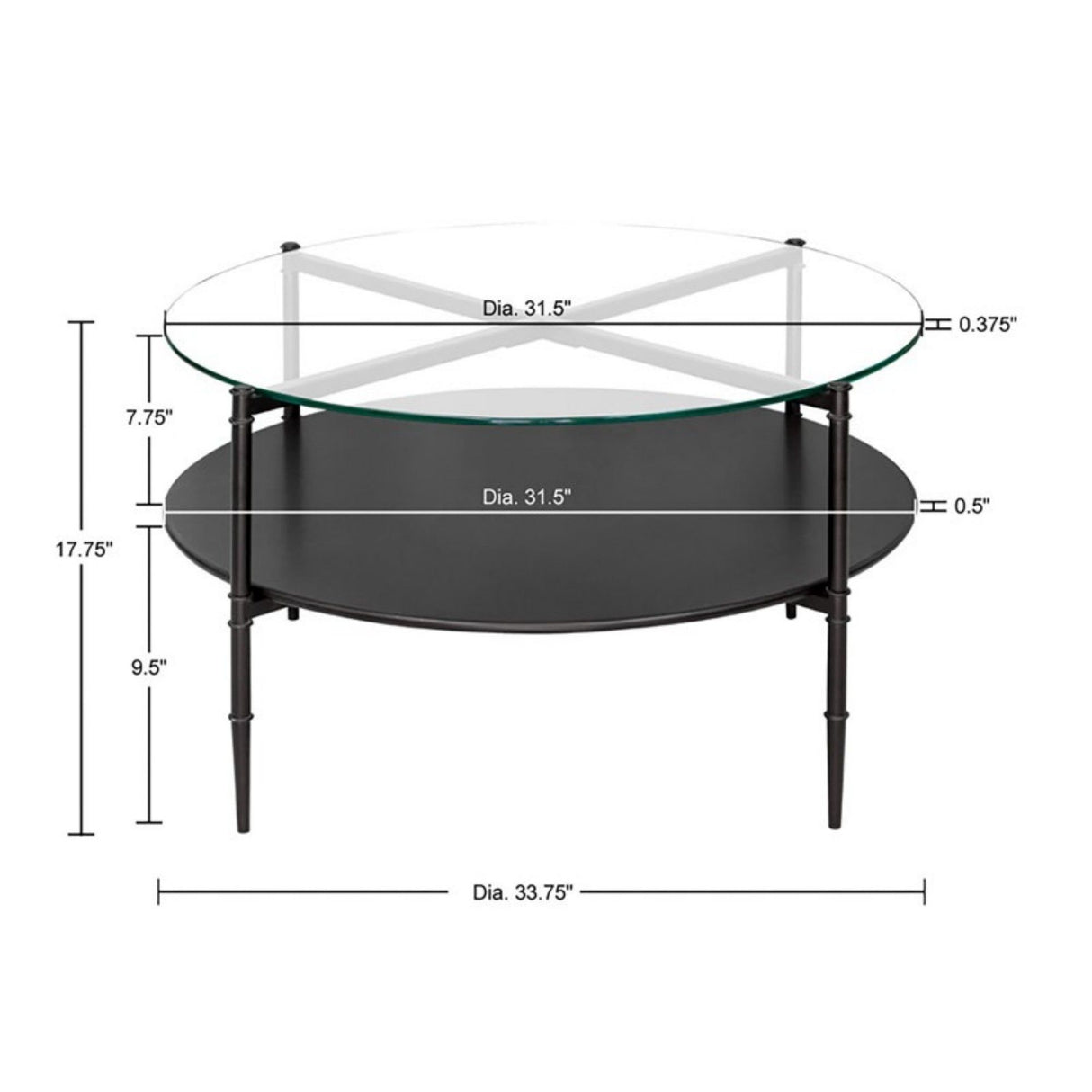 Caroline - Round Coffee Table - Black