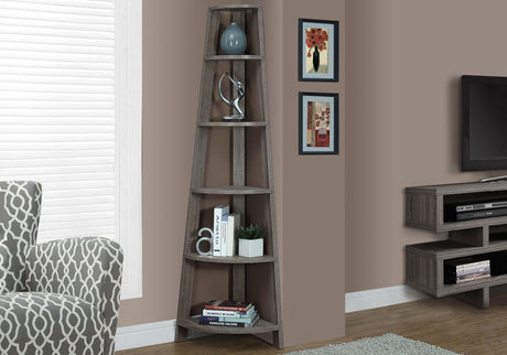 Bookshelf, Bookcase, Etagere, Corner, 5 Tier, For Office, Contemporary & Modern - Taupe
