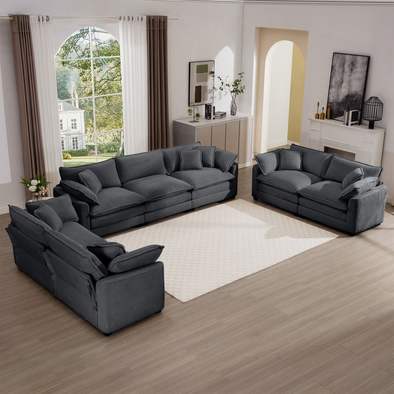 Elegant Oversized Sectional Sofa Set With Deep Seats And Flexible Layout