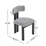 Mid Century 5 Piece Dining Set With Upholstered Metal Leg Chairs And Solid Wood Top Table - Black / White / Natural