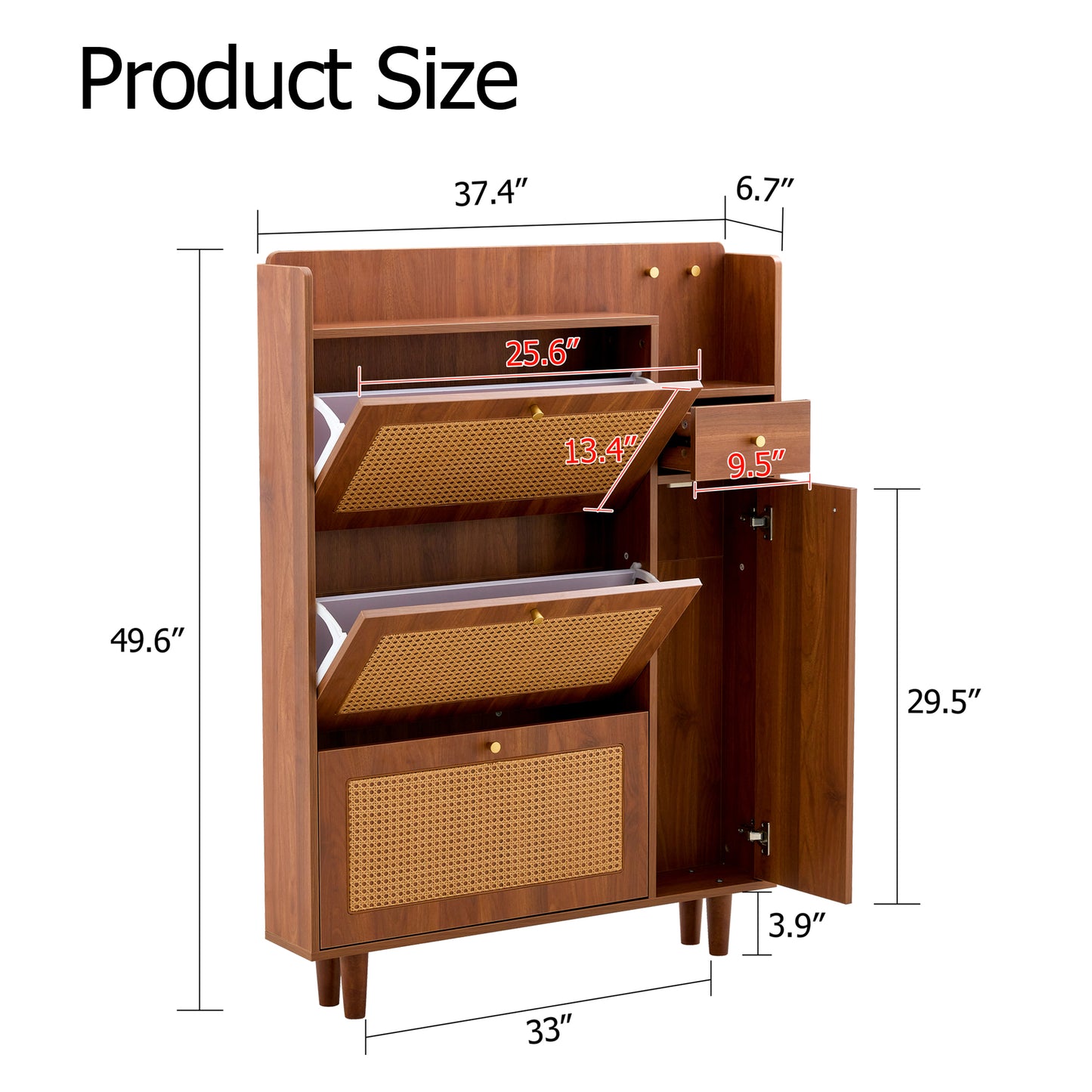 Modern minimalist storage cabinet, Japanese rattan shoe cabinet, bed top cabinet, small home furniture. Suitable for corridors and living rooms. GZ-DI-03