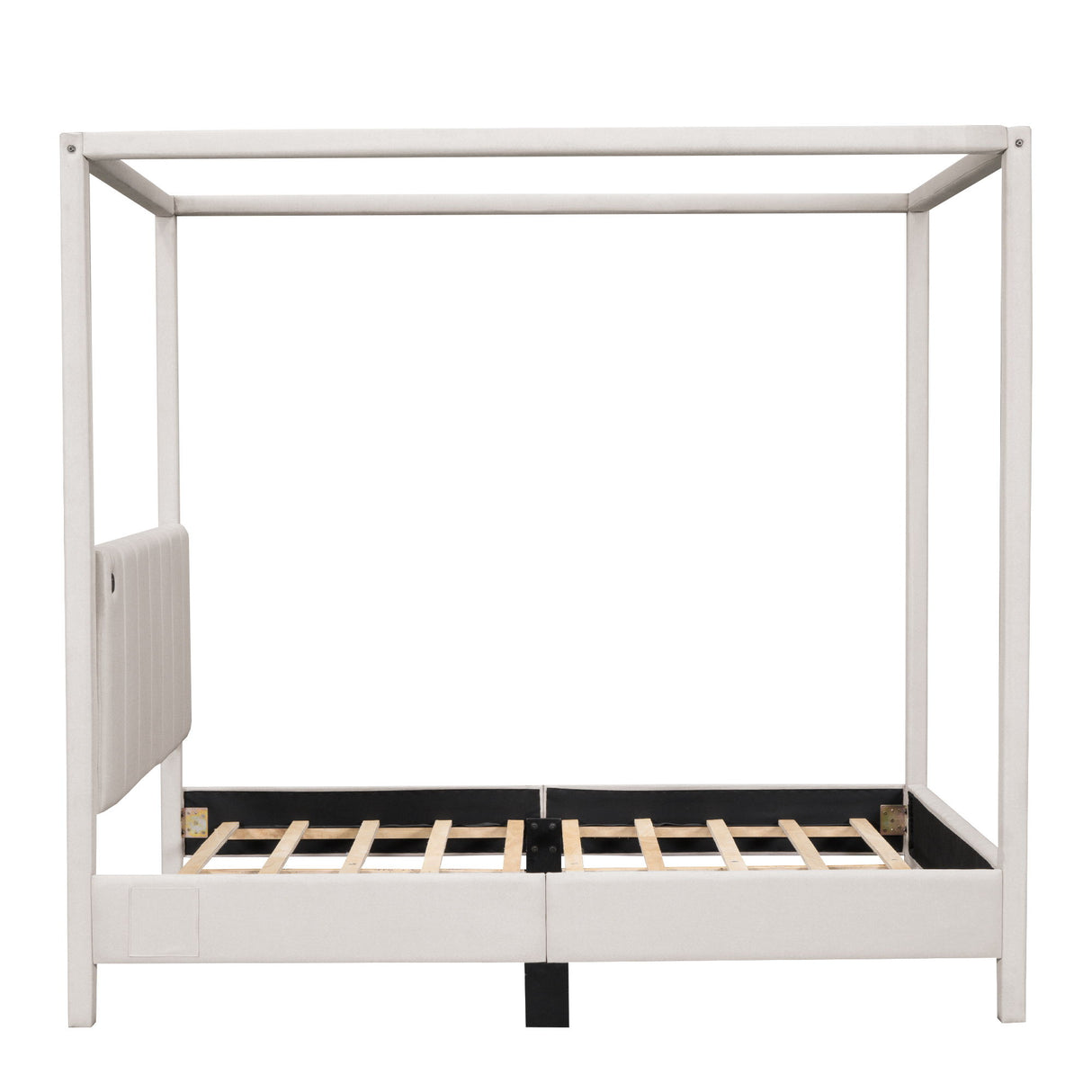 Canopy Platform Bed With USB And Type-C Ports