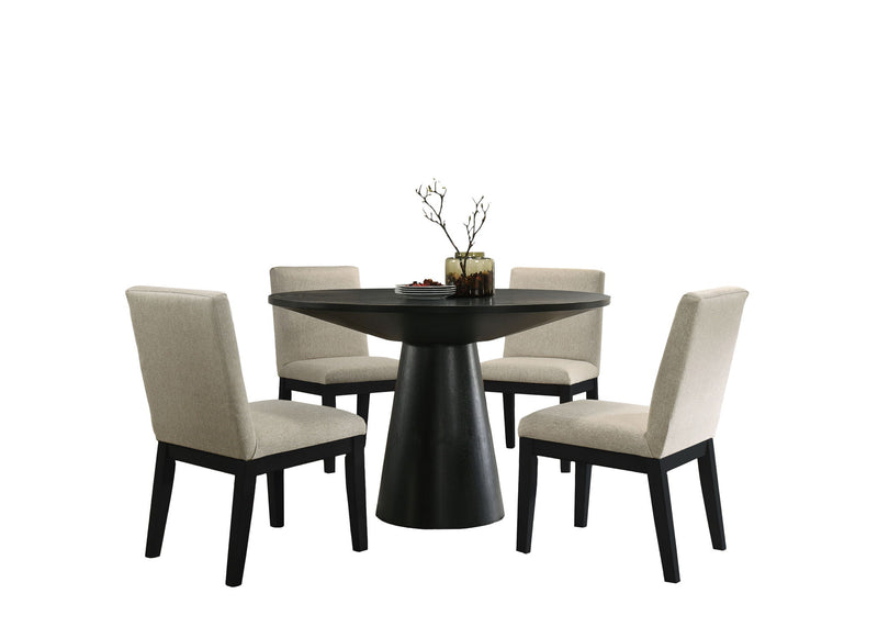 Jasper - Contemporary Round Dining Table With Finish Chairs