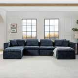 Modern Minimalist Cloud Sectional Couch With Comfy Chaise, U Shaped Modular Sofa