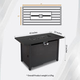 Outdoor Fire Pit Table With Lid Modern Design - Black