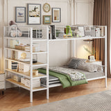 Bunk Bed With 5 Tier Shelves