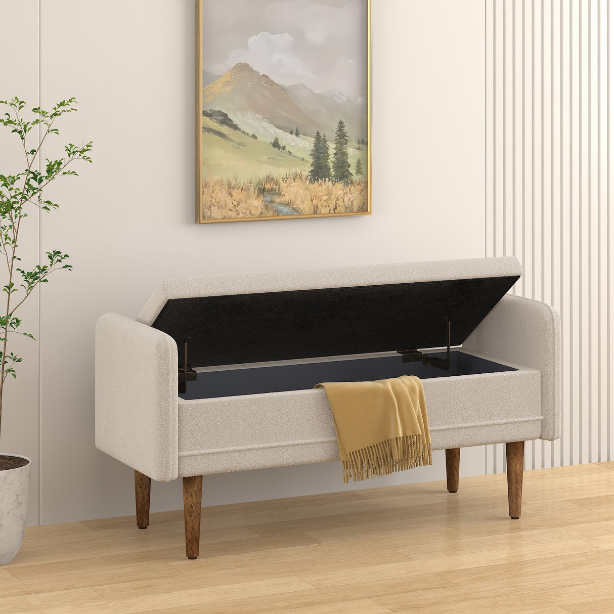 Teddy Velvet Storage Stool With Storage Space For Apartments