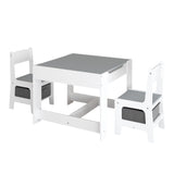 Kids Table And Chair Set, 3 In 1 Activity Table With Storage Drawer For Toddlers Drawing, Reading, Crafts, 2 In 1 Detachable Top - White