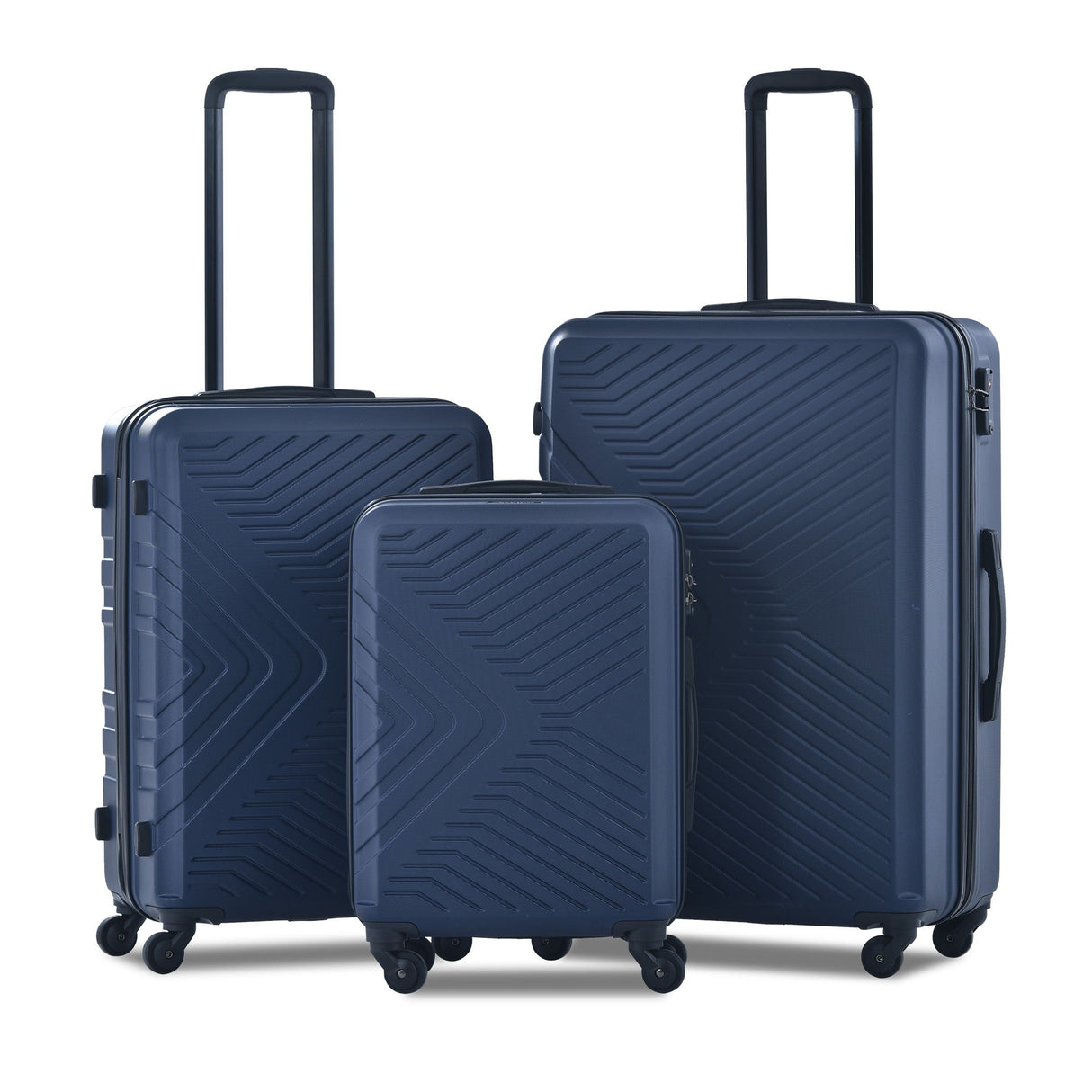3 Piece Luggage Sets Lightweight Suitcase With Two Hooks, Spinner Wheels, Tsa Lock, Durable Hard Shell