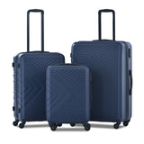 3 Piece Luggage Sets Lightweight Suitcase With Two Hooks, Spinner Wheels, Tsa Lock, Durable Hard Shell
