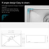 28" Undermount Kitchen Sink With, 10" Deep, Single Bowl, Rounded Corners - Brushed Nickel