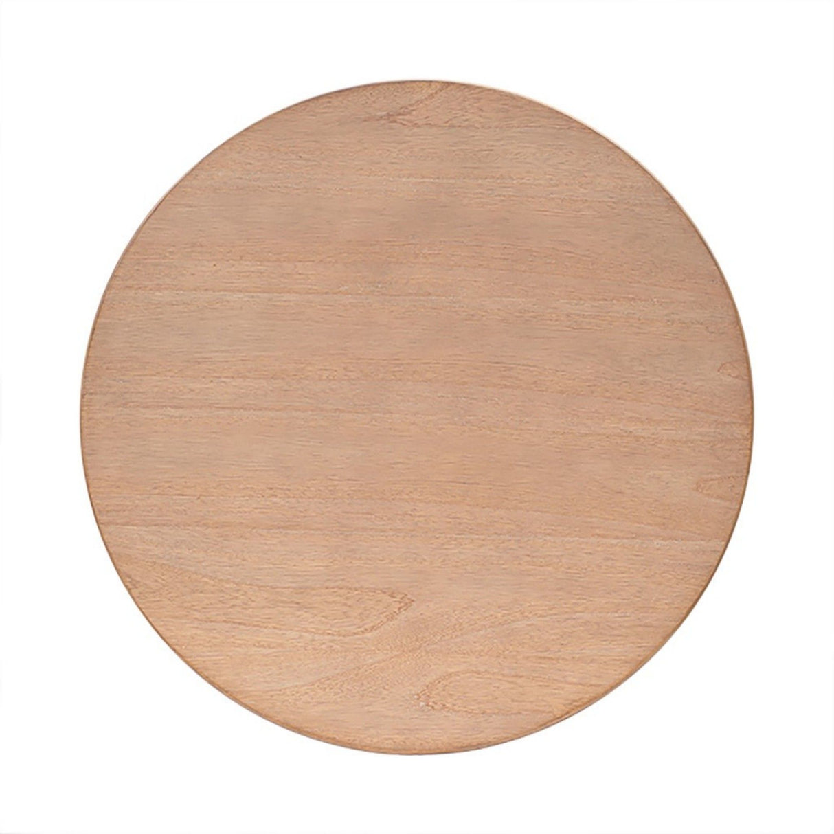 Modern Minimalist Round Coffee Table With Shelf Storage - Natural