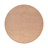 Modern Minimalist Round Coffee Table With Shelf Storage - Natural