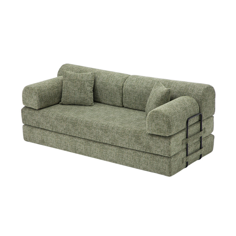 Modern 2 Tone Fabric Convertible Sleeper Sofa Bed