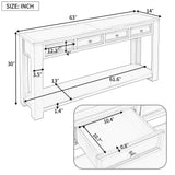 Hearth & Haven Clara - Console Table With Storage Drawers And Bottom Shelf