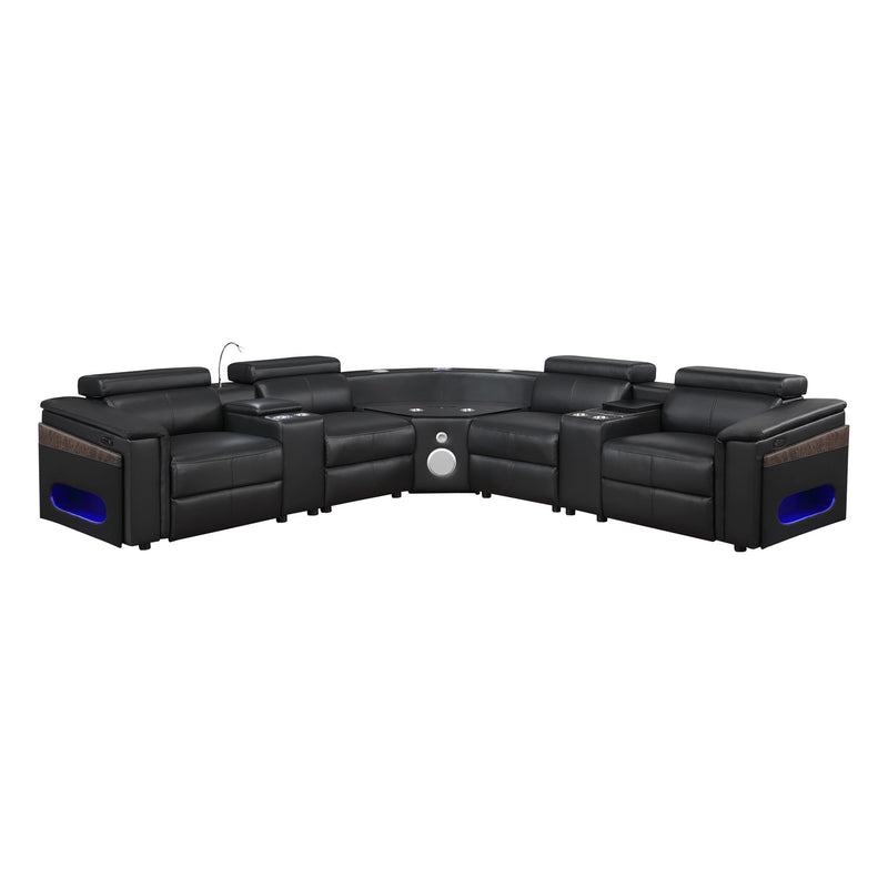 Nova - Sectional With Bluetooth Speaker, LED And Lifting Wine Cabinet