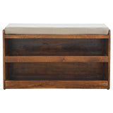 Pull Out Shoe Bench - Chestnut / Mud Linen