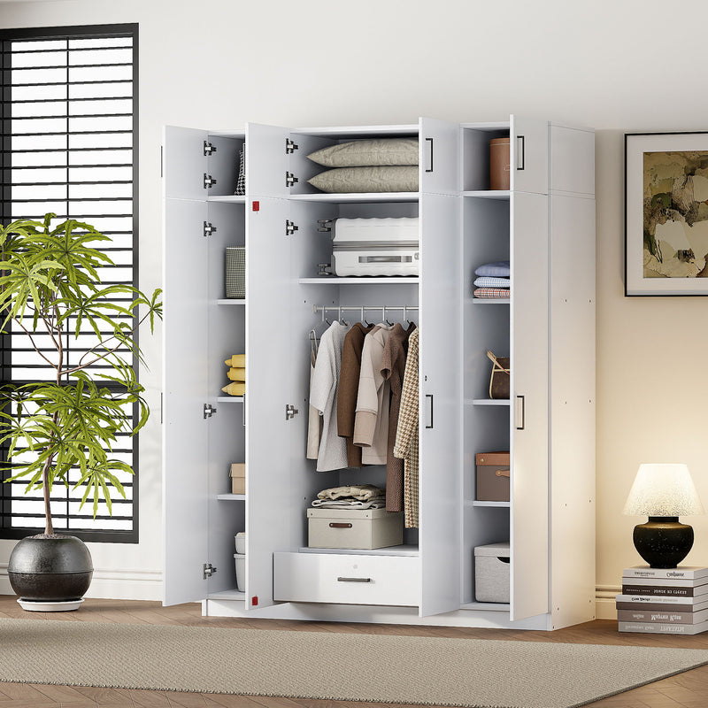 Contemporary 4 Door Wardrobe With 1 Drawer And Top Cabinet