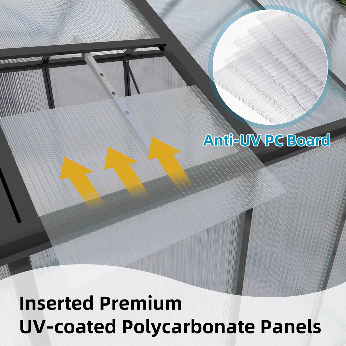 Gain Height Windproof Greenhouse All Season Outdoor Garden Shelter