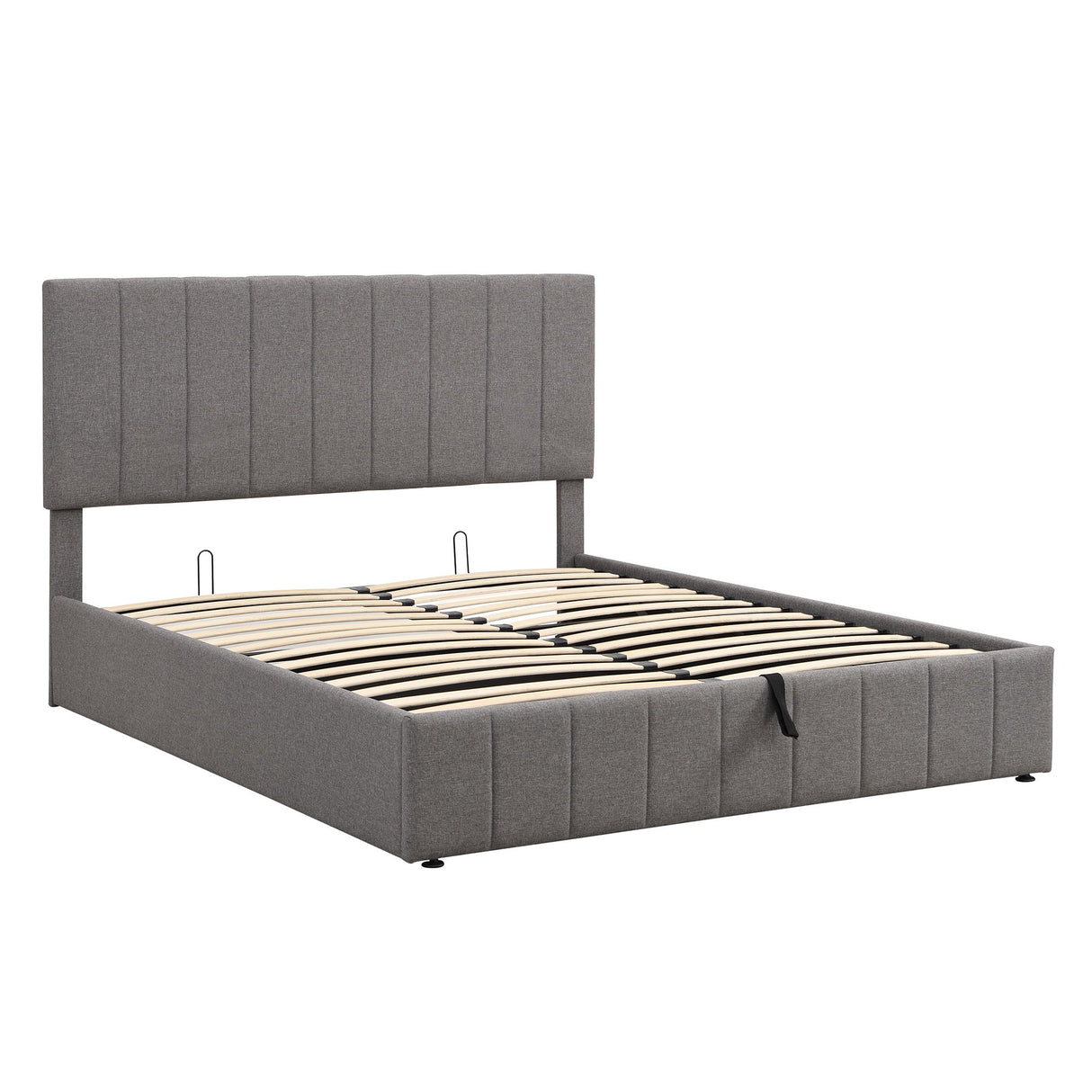 Elegant Upholstered Platform Bed With Hydraulic Storage System
