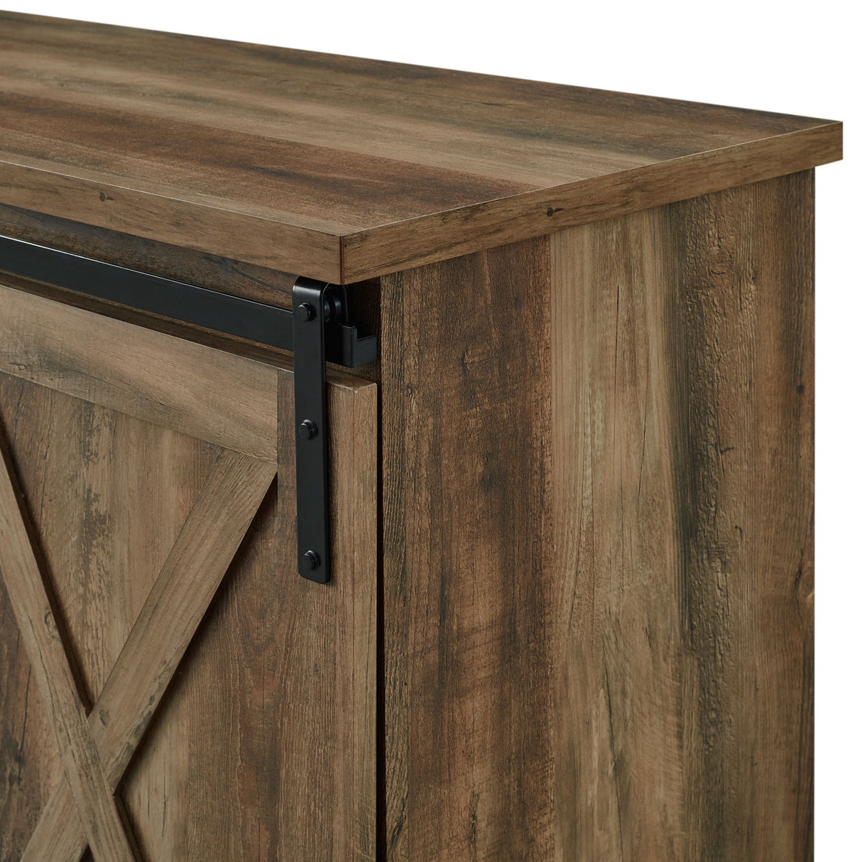 Farmhouse Sliding X Barn Door TV Stand