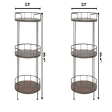 Industrial Round Butler Tray Table - Chestnut