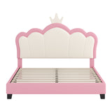 Upholstered Princess Platform Bed With Crown Headboard