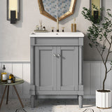 Bathroom Vanity With Top Sink, 2-Tier Modern Bathroom Storage Cabinet