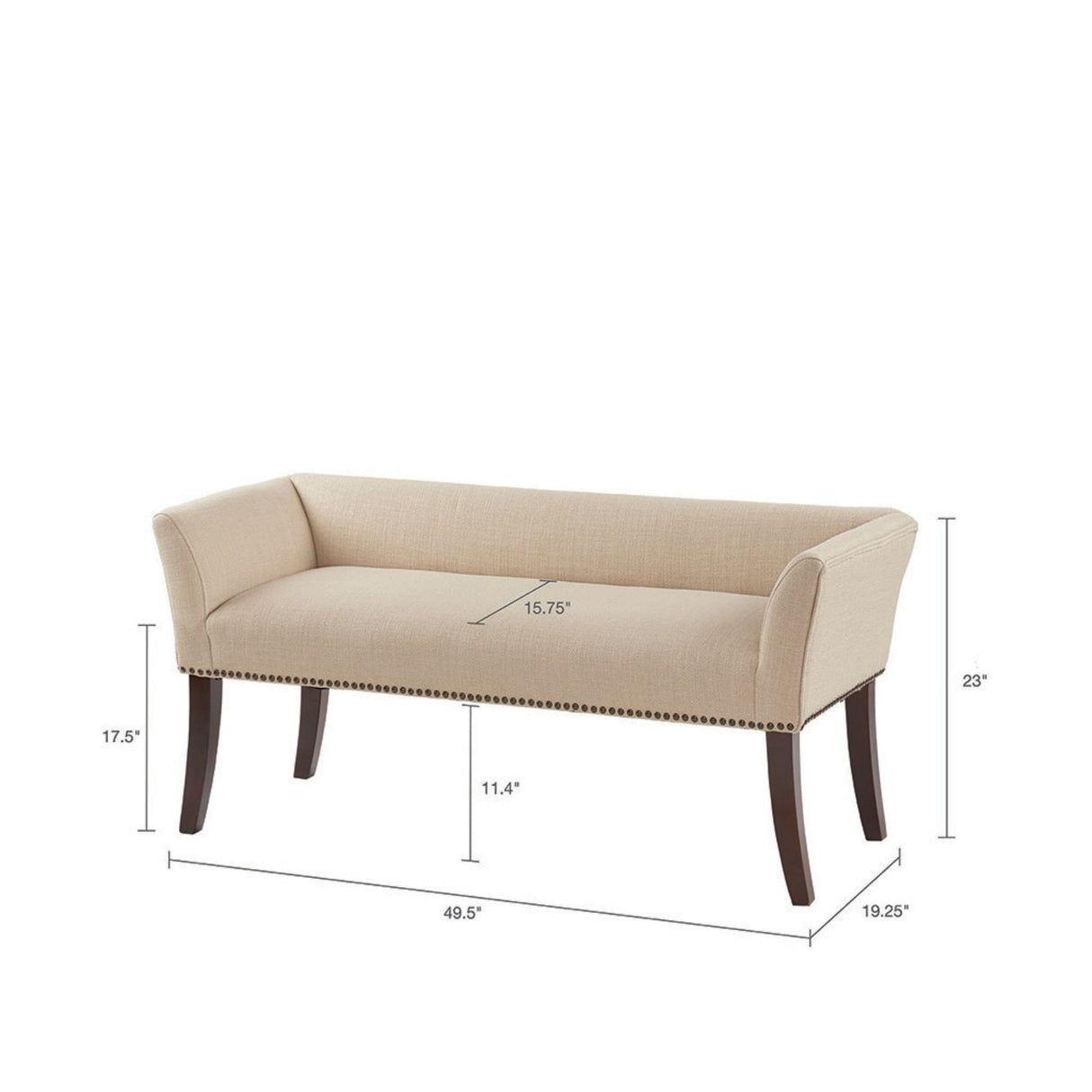 Modern Design Bench Upholstery, Solid Wood Frame