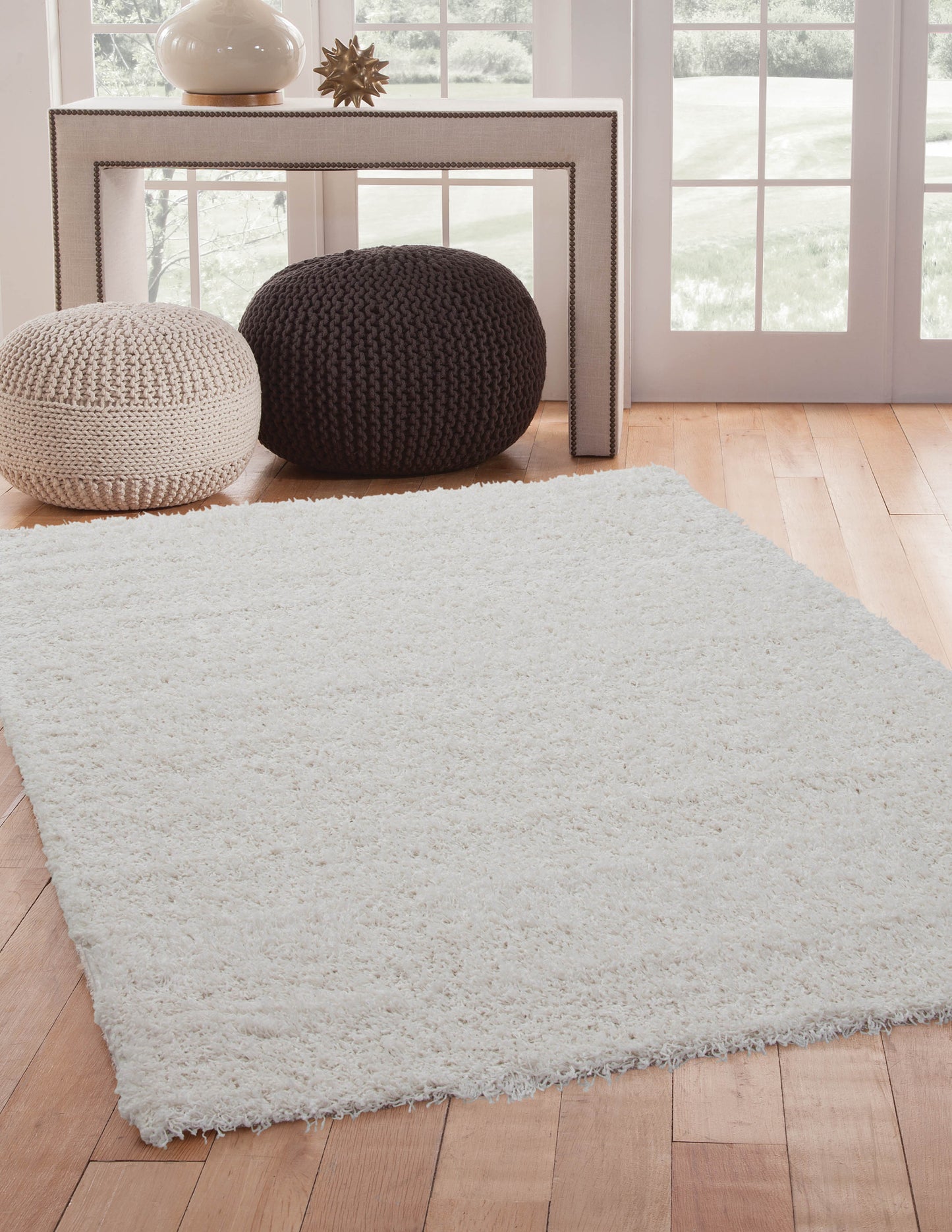 Shag White Area Rug 8x10