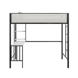 Axel - Twin Loft Bed With Desk & Shelves - Black