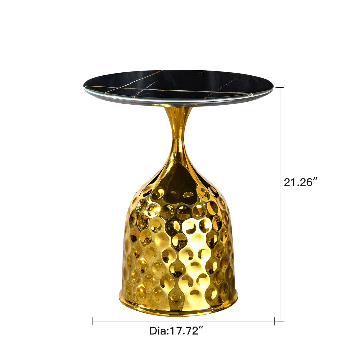 Nordic Style Iron Round Tray Coffee Table Carbon Steel - Gold