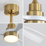 Wood Ceiling Fan With 3 Solid Wood Blades Remote Control Reversible Dc Motor For Living Room - Gold