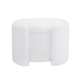 Cozy Boucle Storage Ottoman, Stylish Comfort With Hidden Storage