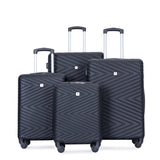 Luggage 4 Piece Lightweight Suitcase With Rotating Wheels With Tsa Lock,