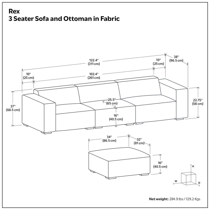 Rex - Handcrafted Sectional Sofa And Ottoman