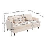 Mid Century Modern Chenille Fabric Loveseat Sofa, 2 Seat Upholstered Couch