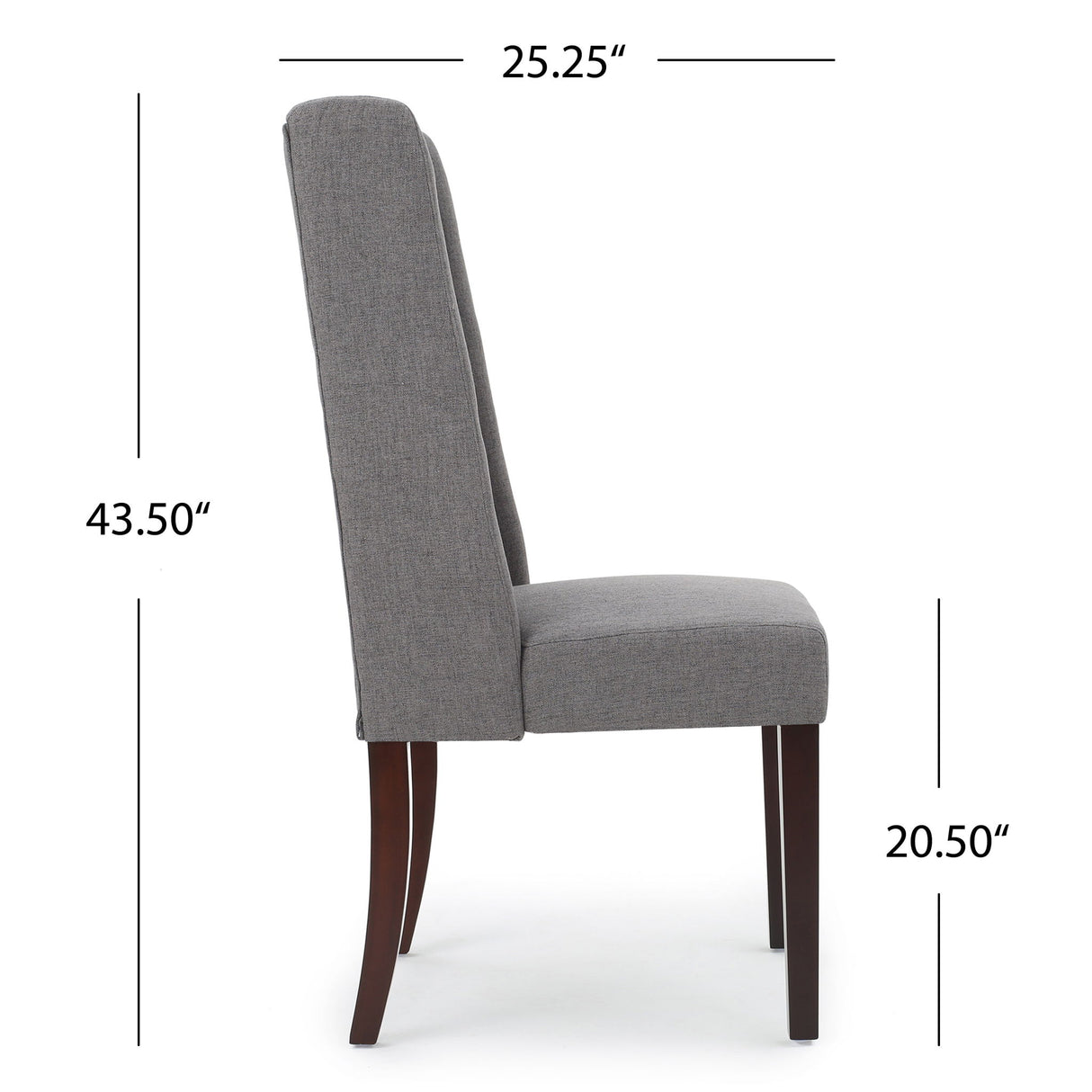 High Back Dining Chair With Wingback Design (Set of 2)