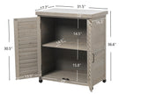 Potting Bench With Storage Cabinet And Metal Table Top For Outdoor